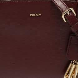 Pre Owned DKNY Burgundy Leather Paige Top Handle Bag