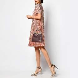 Pre Owned DKNY Burgundy Leather Paige Top Handle Bag