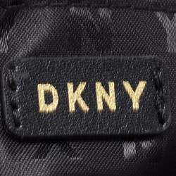 Pre Owned DKNY Red Logo Embossed Double Zip Crossbody Bag
