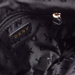Pre Owned DKNY Red Logo Embossed Double Zip Crossbody Bag