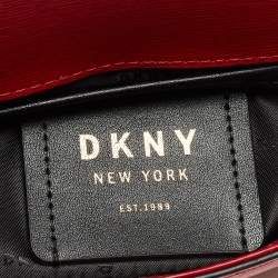 Pre Owned Dkny Red Leather Bryant Park Flap Crossbody Bag