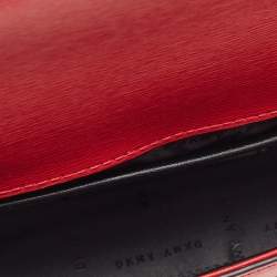 Pre Owned Dkny Red Leather Bryant Park Flap Crossbody Bag