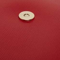 Pre Owned Dkny Red Leather Bryant Park Flap Crossbody Bag