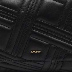 Pre Owned DKNY Black Quilted Leather Allen Flap Shoulder Bag