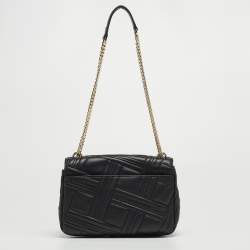 Pre Owned DKNY Black Quilted Leather Allen Flap Shoulder Bag