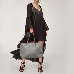 Pre Owned DKNY Grey Leather Bryant Park Tote