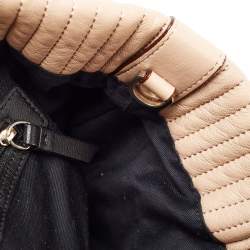 Pre Owned DKNY Beige Quilted Leather Chain Tote