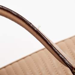 Pre Owned DKNY Beige Quilted Leather Chain Tote
