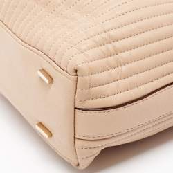 Pre Owned DKNY Beige Quilted Leather Chain Tote