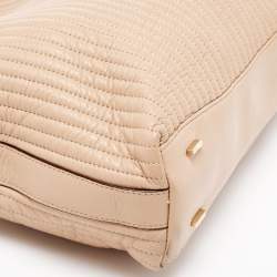 Pre Owned DKNY Beige Quilted Leather Chain Tote