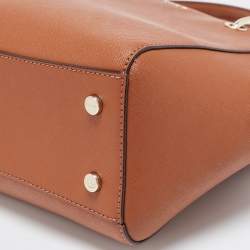 Pre Owned DKNY Tan Leather Julius MD Zip Tote