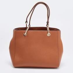 Pre Owned DKNY Tan Leather Julius MD Zip Tote