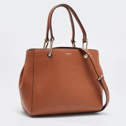 Pre Owned DKNY Tan Leather Julius MD Zip Tote