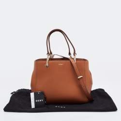 Pre Owned DKNY Tan Leather Julius MD Zip Tote