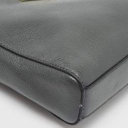 Pre Owned DKNY Dark Grey Leather Ellisa Messenger Bag