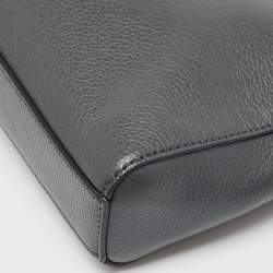 Pre Owned DKNY Dark Grey Leather Ellisa Messenger Bag