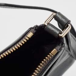 Pre Owned DKNY Dark Grey Leather Ellisa Messenger Bag