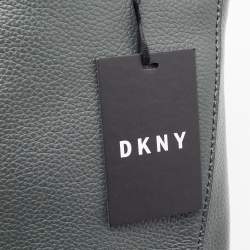 Pre Owned DKNY Dark Grey Leather Ellisa Messenger Bag