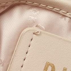 Pre Owned DKNY Khaki Green Leather Logo Twist Tote