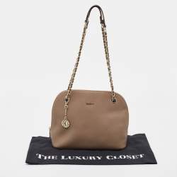 Pre Owned DKNY Beige Leather Dome Shoulder Bag
