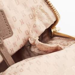 Pre Owned DKNY Beige Leather Dome Shoulder Bag