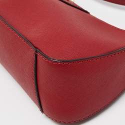 Pre Owned DKNY Red Leather Carol Baguette Bag