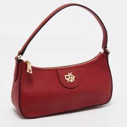 Pre Owned DKNY Red Leather Carol Baguette Bag