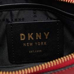 Pre Owned DKNY Red Leather Carol Baguette Bag
