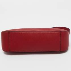 Pre Owned DKNY Red Leather Carol Baguette Bag