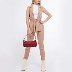 Pre Owned DKNY Red Leather Carol Baguette Bag