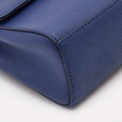 Pre Owned DKNY Blue Saffiano Leather Top Handle Bag