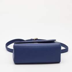 Pre Owned DKNY Blue Saffiano Leather Top Handle Bag