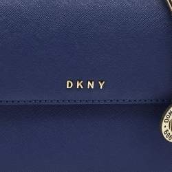 Pre Owned DKNY Blue Saffiano Leather Top Handle Bag