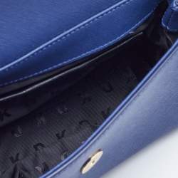 Pre Owned DKNY Blue Saffiano Leather Top Handle Bag