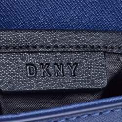 Pre Owned DKNY Blue Saffiano Leather Top Handle Bag
