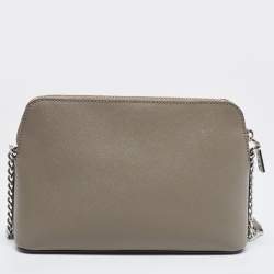 DKNY Grey Leather Bryant Dome Crossbody Bag