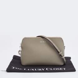 DKNY Grey Leather Bryant Dome Crossbody Bag