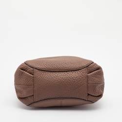 Pre Owned DKNY Brown Pebbled Leather Chain Tote