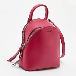 Pre Owned DKNY Pink Leather Mini Bryant Crossbody Bag