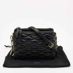 Pre Owned DKNY Black Quilted Leather Crossbody Bag