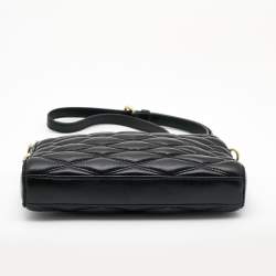 Pre Owned DKNY Black Quilted Leather Crossbody Bag