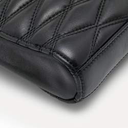 Pre Owned DKNY Black Quilted Leather Crossbody Bag