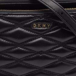 Pre Owned DKNY Black Quilted Leather Crossbody Bag