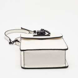 Pre Owned DKNY White Leather Elisa Phone Crossbody Bag