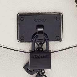 Pre Owned DKNY White Leather Elisa Phone Crossbody Bag