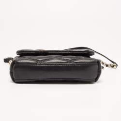 Pre Owned DKNY Black Diamond Quilted Leather Lara Crossbody Bag
