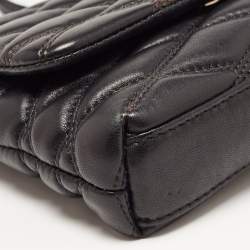 Pre Owned DKNY Black Diamond Quilted Leather Lara Crossbody Bag