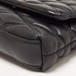 Pre Owned DKNY Black Diamond Quilted Leather Lara Crossbody Bag