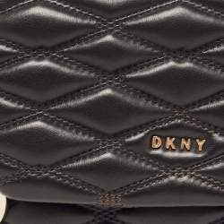 Pre Owned DKNY Black Diamond Quilted Leather Lara Crossbody Bag