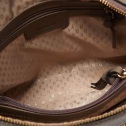 DKNY Grey Leather Front Zip Top Handle Bag